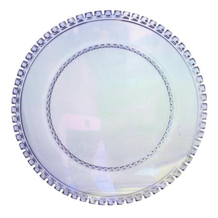 Imagem de Sousplat Diamante em cristal D32xA3cm cor furta-cor - L'Hermitage