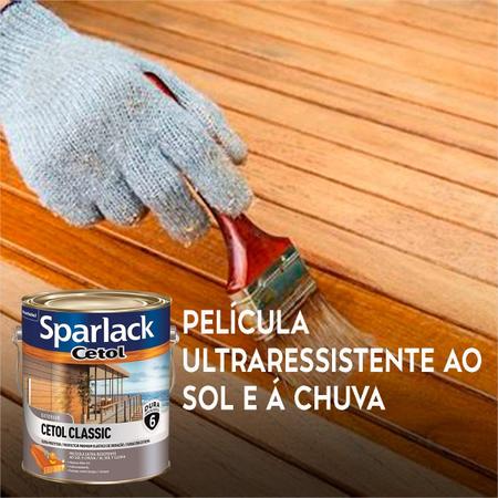 Imagem de Sparlack Cetol Classic Acetinado Exterior 3,6 Lt Dura 6 Anos acetinado  imbuia, canela, cedro