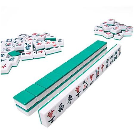 Imagem de Spin Master Games Legacy Deluxe Mah Jong Classic Game com telhas de dois tons e caixa de armazenamento de madeira forrada, jogo familiar para 4 jogadores com idades entre 8 e acima
