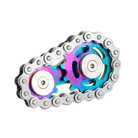 Imagem de Spinner Fidget Adulto de Metal - Engrenagem e Corrente - Alivio do Estresse