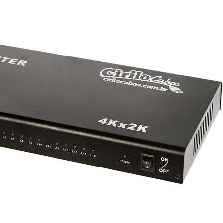 Imagem de Splitter Hdmi 4K -1 Entrada 16 Saídas - Cirilo Cabos