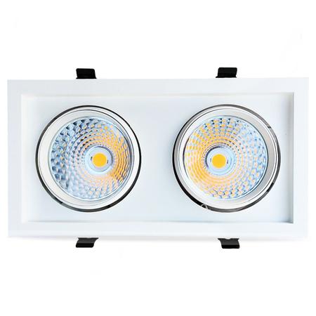 Imagem de Spot Duplo Embutir 27,5Cm C/ 2 Lamp Led Cob 40W 3000K 220V