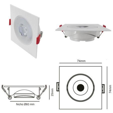 Imagem de Spot led quadrado 3w - opus