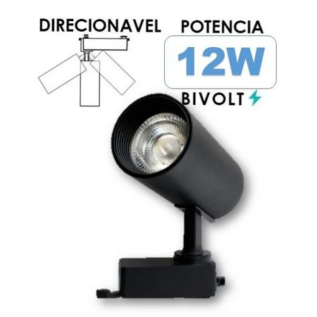 Imagem de Spot Para Trilho Eletrificado Led 12w 6500k Branco Frio