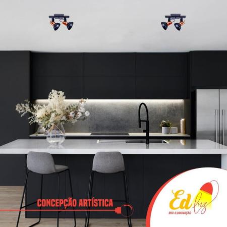 Spot Trilho Sobrepor P3 Lâmpadas E27 Bivolt Preto Ed Luz Mix - Ed-Luz Mix Imagem de Spot Trilho Sobrepor P3 Lâmpadas E27 Bivolt Preto Ed Luz Mix