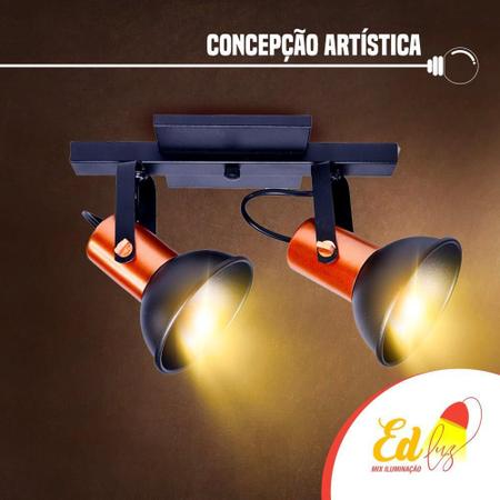 Spot Trilho Sobrepor P3 Lâmpadas E27 Bivolt Preto Ed Luz Mix - Ed-Luz Mix Imagem de Spot Trilho Sobrepor P3 Lâmpadas E27 Bivolt Preto Ed Luz Mix