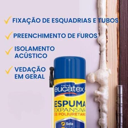 Spray Espuma Expansiva de Poliuretano Eucatex 480g - Espuma Expansiva -  Magazine Luiza