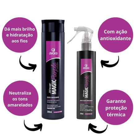 Imagem de Spray Gloss + Matizador Gloss Avora Splendore Magic Purple