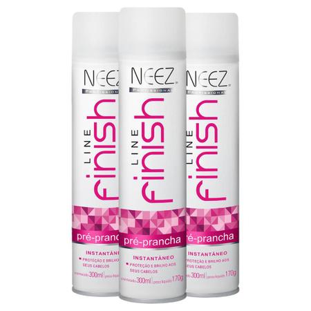 Imagem de Spray para Cabelo Finish Pré-Prancha Neez Profissional 300ml 03 Unidades