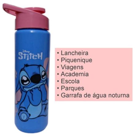 Imagem de Squeeze Garrafinha Stitch 700ml Plástico Acadeia Lancheira