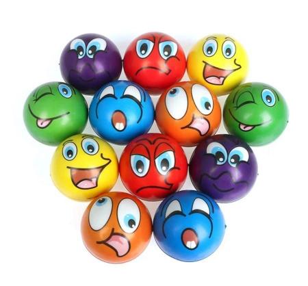 Imagem de Squishy Fidget Toy Anti Stress Bola Emoji Careta 2 Peças