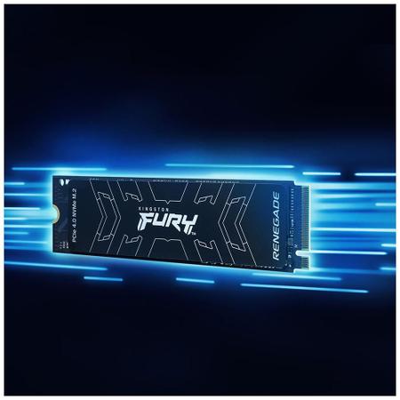 Imagem de SSD 2 TB Kingston Fury Renegade, M.2 2280 PCIe, NVMe, Leitura: 7300MB/s e Gravação: 7000MB/s, Preto - SFYRD/2000G