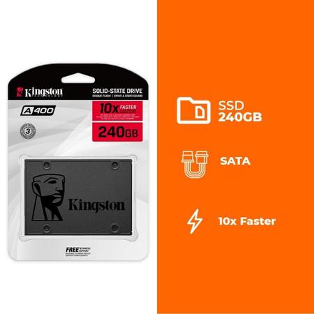 Imagem de SSD 240 GB Kingston A400, SATA, Leitura: 500MB/s e Gravação: 350MB/s - SA400S37/240G