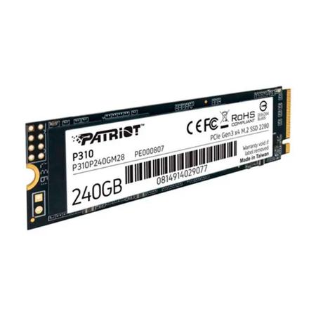 Imagem de SSD 240 GB Patriot P310, M.2 2280 PCIe Gen3x4, NVMe 1.3, P310P240GM28