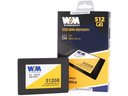 Imagem de SSD 512GB WIN MEMORY SATA 2,5” Leitura 560MB/s Gravação 540MB/s SWR512G