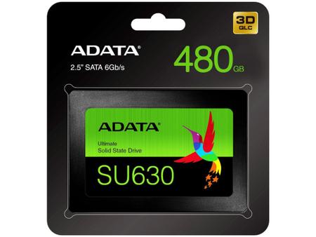Imagem de SSD Adata 480GB SATA III 2.5” - Leitura 520MB/s e Gravação 450MB/s SU630