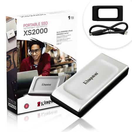 Imagem de Ssd Externo 1tb USB C 3.2 2000mb/s Leit C/ Capa de borracha SXS2000/1000G Kingston