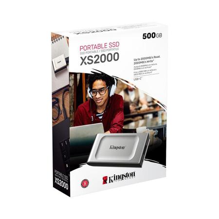 Imagem de SSD Externo 500 GB Kingston XS2000, Leitura: 2000MB/s e Gravação: 2000MB/s - SXS2000/500G