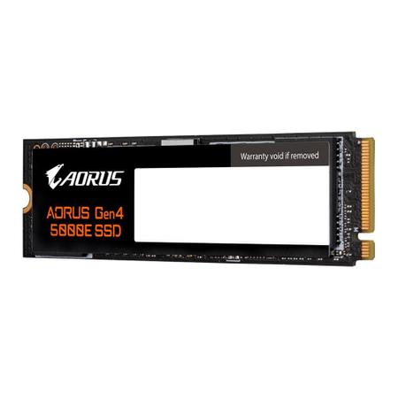 Imagem de SSD Gigabyte AORUS Gen4 5000E 500GB, PCI Express 4.0x4, NVMe 1.4, Leitura:5000MB/s e Gravação:3800MB/s - AG450E500G-G