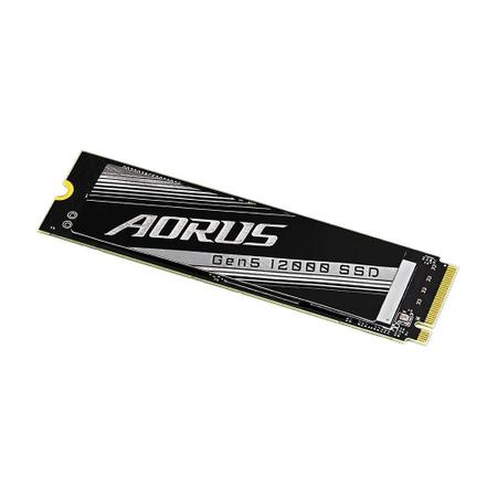 Imagem de SSD Gigabyte AORUS Gen5 12000 1TB, PCI-Express 5.0x4, NVMe 2.0, Leitura:11700MB/s e Gravação:9500MB/s, Preto - AG512K1TB