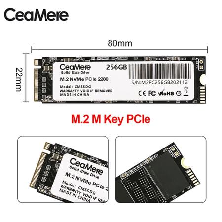 Imagem de SSD M2 NVME CEAMERE 128GB/256GB - 3 GERAÇÃO Max Sequential Read 2400Mbps