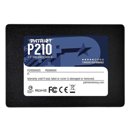 Imagem de SSD Patriot P210 256GB 2.5" Sata Iii 6gb/s Leitura 500 Mb/s Gravação 400 Mb/s P210s256g25