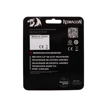 Imagem de SSD - Redragon Spark 480 GB, GD 307