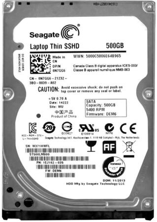 Imagem de Sshd Hibrido Sata Seagate 500Gb Laptop Thin 0N7Gg6 N7Gg6