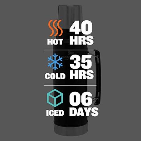 Imagem de Stanley Classic Vacuum Isolado Wide Mouth Bottle, Matte Black - BPA-Free 18/8 Inoxidável Garrafa de aço inoxidável para bebidas frias e quentes - Mantém líquido quente ou frio por até 24 horas  Garantia vitalícia