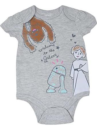 Imagem de Star Wars Baby Girls 5 Pacotes Bodysuits Princesa Leia Yoda Chewbacca 3-6 meses