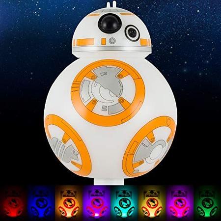 Imagem de Star Wars BB-8 LED Night Light, Color Changing, Collector's Edition, Dusk-to-Dawn Sensor, Plug-in, Disney, Galaxy, Ideal for Bedroom, Bathroom, Nursery, Hallway, 43429