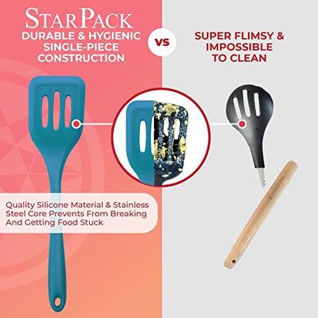 Ultra Flexible Silicone Turner Spatula Set of 3 by Starpack