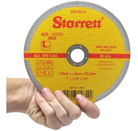 Imagem de Starrett  Corte  Dac18024 Disco  Amarelo 180 Mm  Unidade