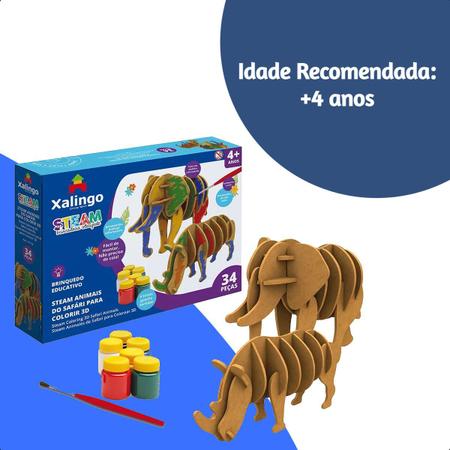 Quebra-cabeça Steam 3d Para Colorir Animais Da Fazenda Ref. 1717.6 -  Xalingo - PAPEMIX Papelaria e Presentes