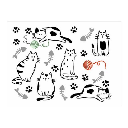 Stencil de Acetato Opa - 3380 Pet Estamparia Gato 2 15 X 20cm Imagem de Stencil de Acetato Opa - 3380 Pet Estamparia Gato 2 15 X 20cm