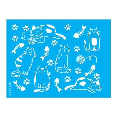 Stencil de Acetato Opa - 3380 Pet Estamparia Gato 2 15 X 20cm Imagem de Stencil de Acetato Opa - 3380 Pet Estamparia Gato 2 15 X 20cm