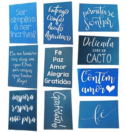 Imagem de Stencil Frases Pano De Prato Pintura Vazado 10 Pcs 20x14cm