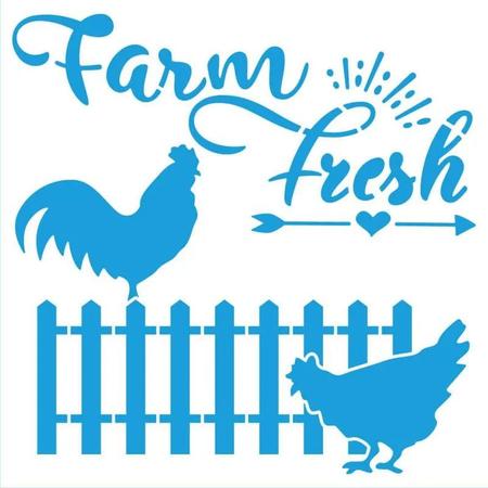 Imagem de Stencil Pintura My Farm - Farm Fresh Sta-182 14x14cm Litoarte