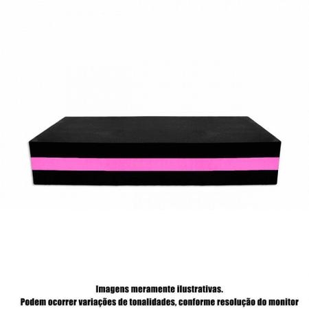 Imagem de Step em Eva 60x30x10 Cm Preto com Rosa 2 Unidades  Evamax 