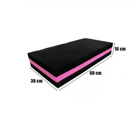 Imagem de Step em Eva 60x30x10 Cm Preto com Rosa 2 Unidades  Evamax 