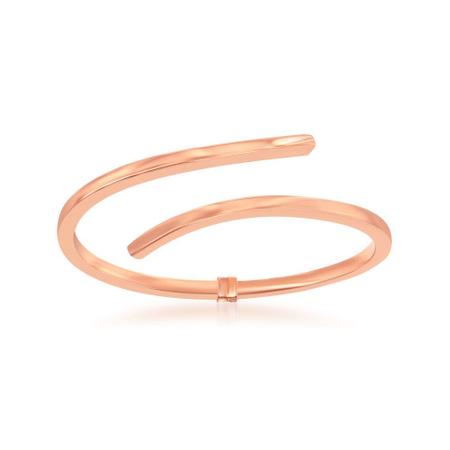 Imagem de Sterling Prata Rosa Ouro Banhado Double Wave Design Bangle