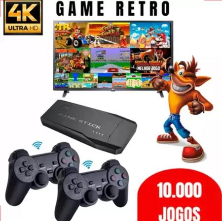 Game Stick Video Game com 20 Mil Jogos Retro 4k 2 Controles Sem