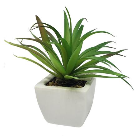 Imagem de Suculenta artificial cacto decorativo vaso louça 15cm bf5390