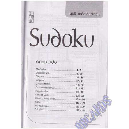 Livro de Passatempos Sudoku Jogos de Lógica Com Números - Coquetel - Contos  e Crônicas - Magazine Luiza