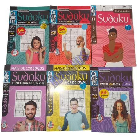 Kit 3 Revistas Coquetel Sudoku com Brinde