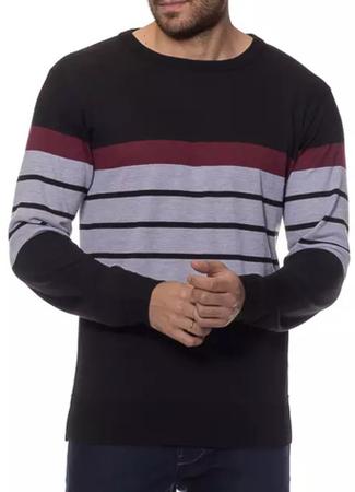 Imagem de Suéter Masculino Tricot Listrado Crocker Sueter Gola Redonda