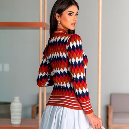 Sueter Quentinho Feminino Tamanho Colorido Longo Blogueira Modal