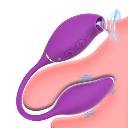 Imagem de Sugador de Clitóris e Vibrador Feminino SNAKE - 10 Modos de Vibração e 5 de Sucção - Rosa