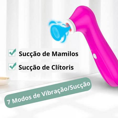 Imagem de Sugador de Clitoris Mamilos Vibrador Feminino Clitoriano 7 Modos Pulsação