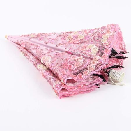 Imagem de Sun Parasol Honeystore Wedding Lace, proteção UV, rosa